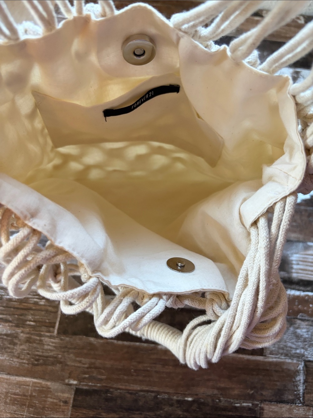 Forever 21 Cream Macramé Knot Bag - Picture 7 of 11